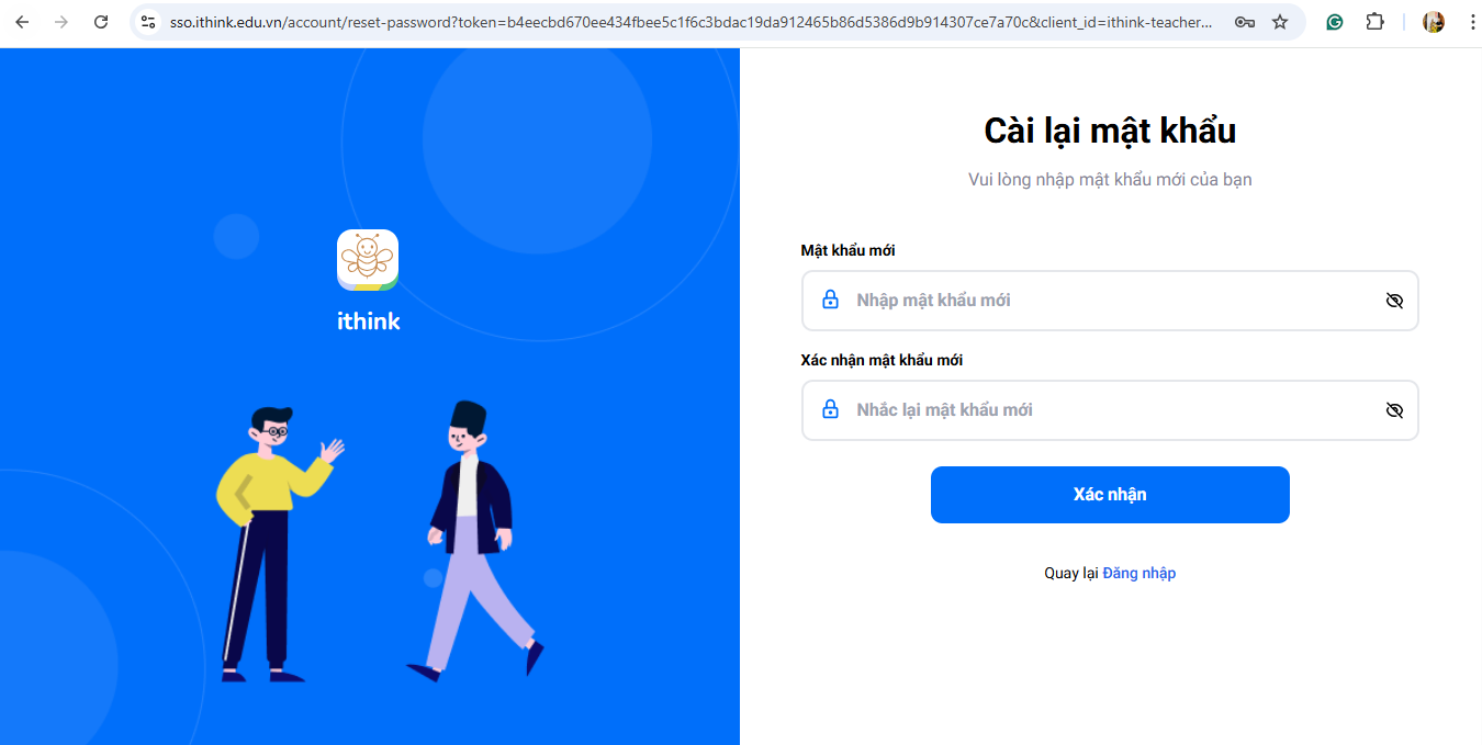 Màn hình Cài lại mật khẩu